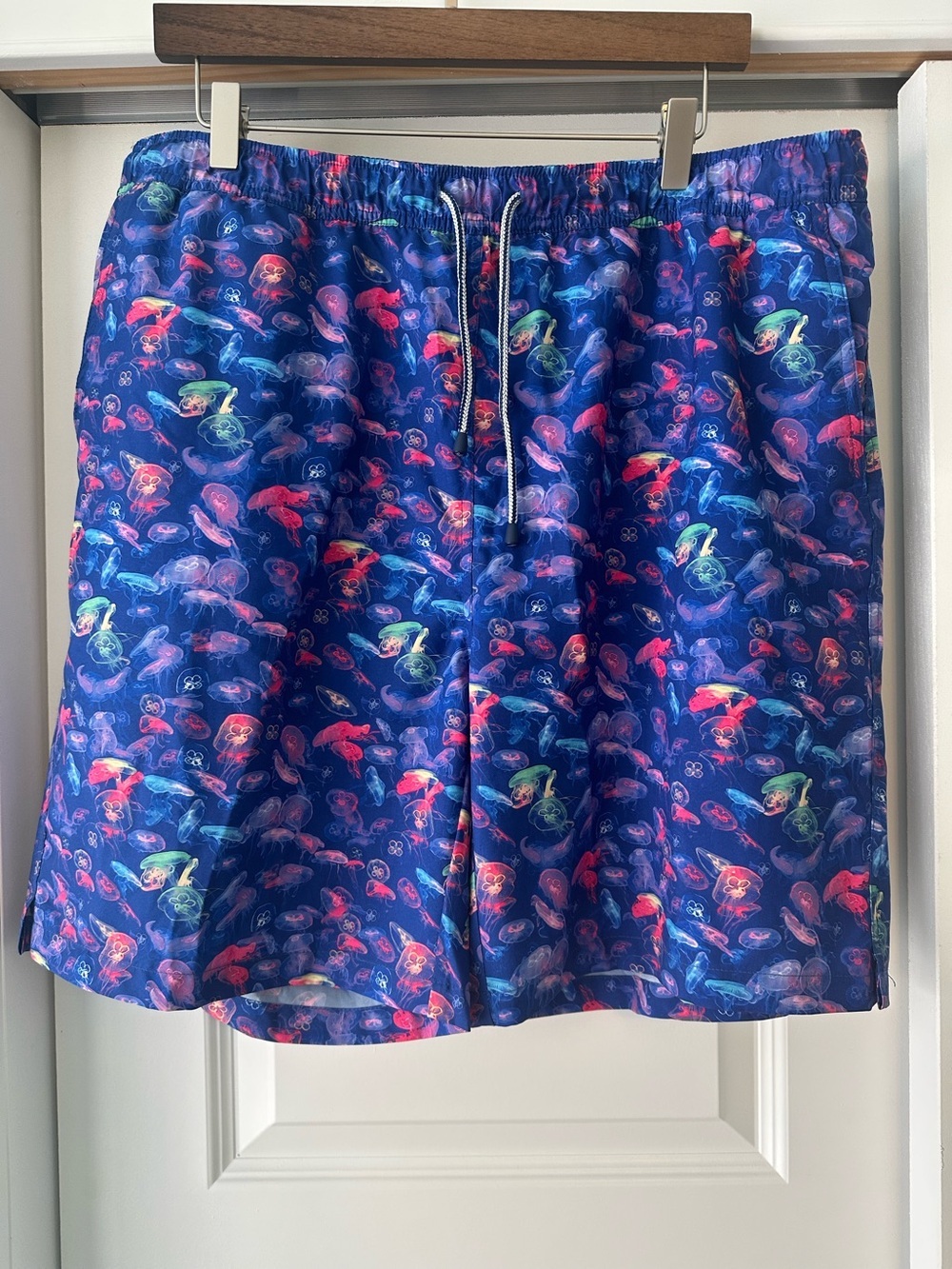 Peter Millar Seaside Swim Shorts Trunks Jelly Fish Mens XL Blue Neon Beach Pool